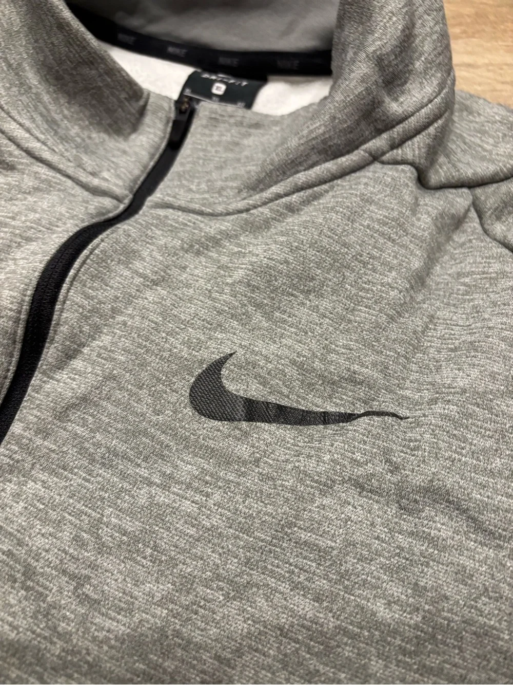 Nike Dri Fit Heather Grey 1/4 Zip Pullover Training Jacket Mens XL